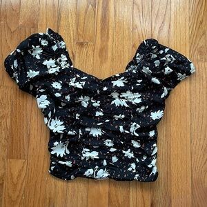 Black floral Too size small